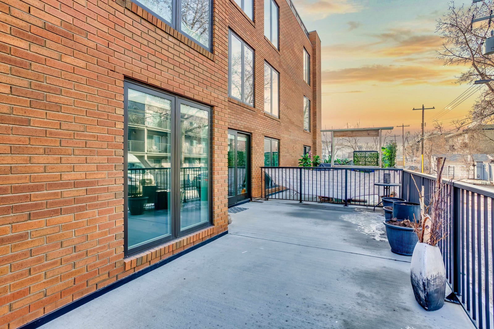 Private outdoor space and patio doors