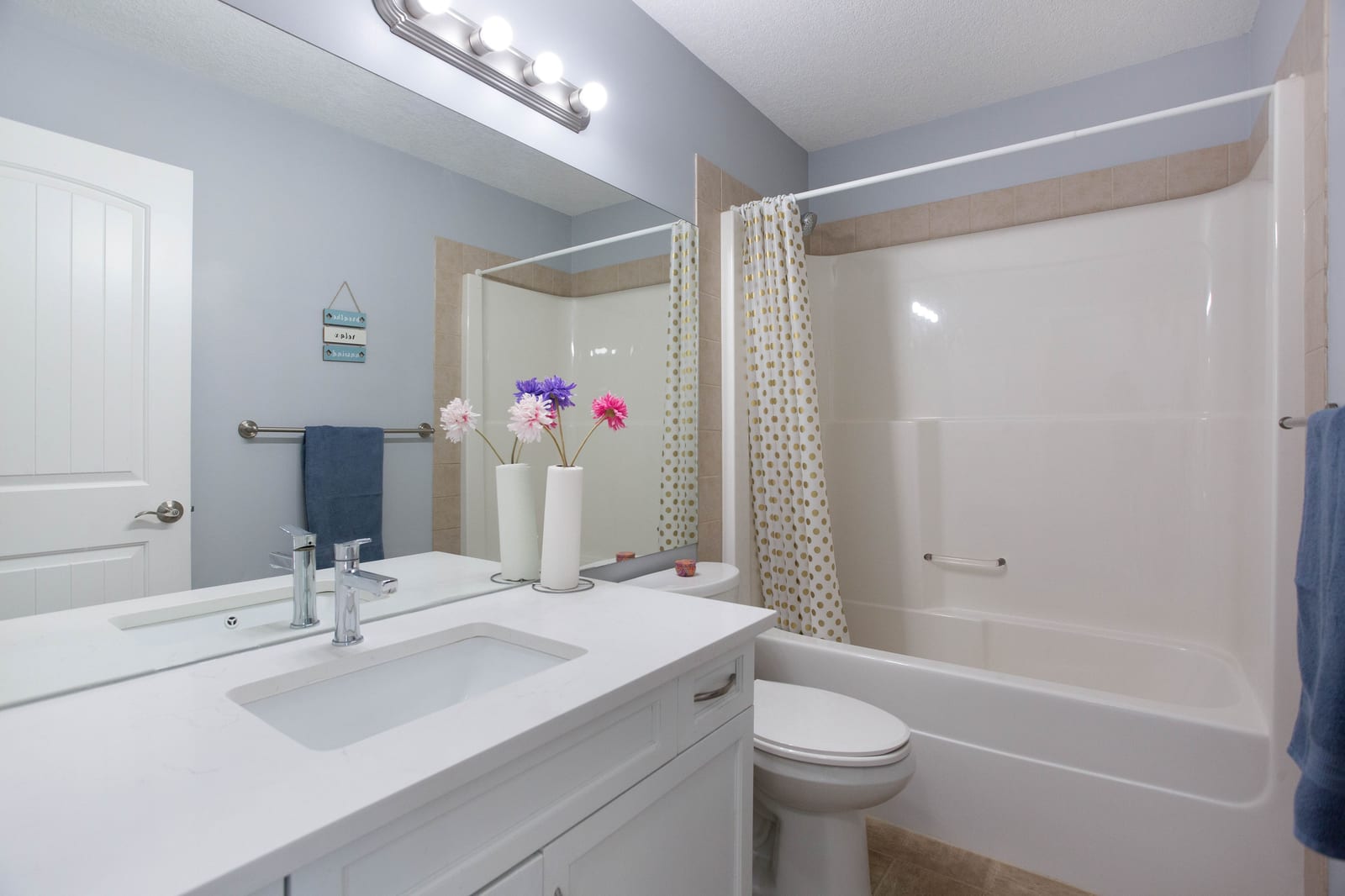 Bathroom vanity and tub