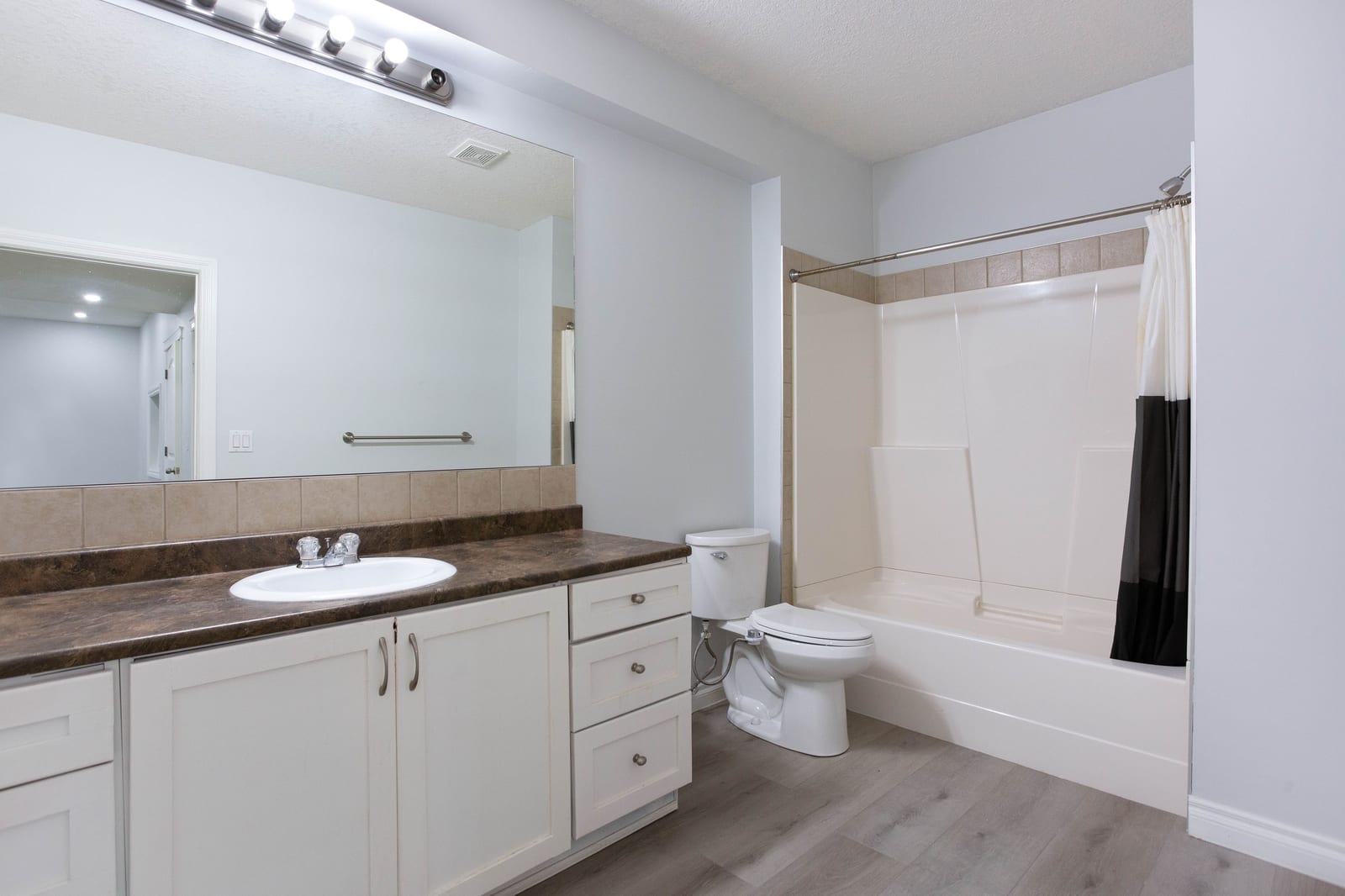 Lower-level bathroom and tub
