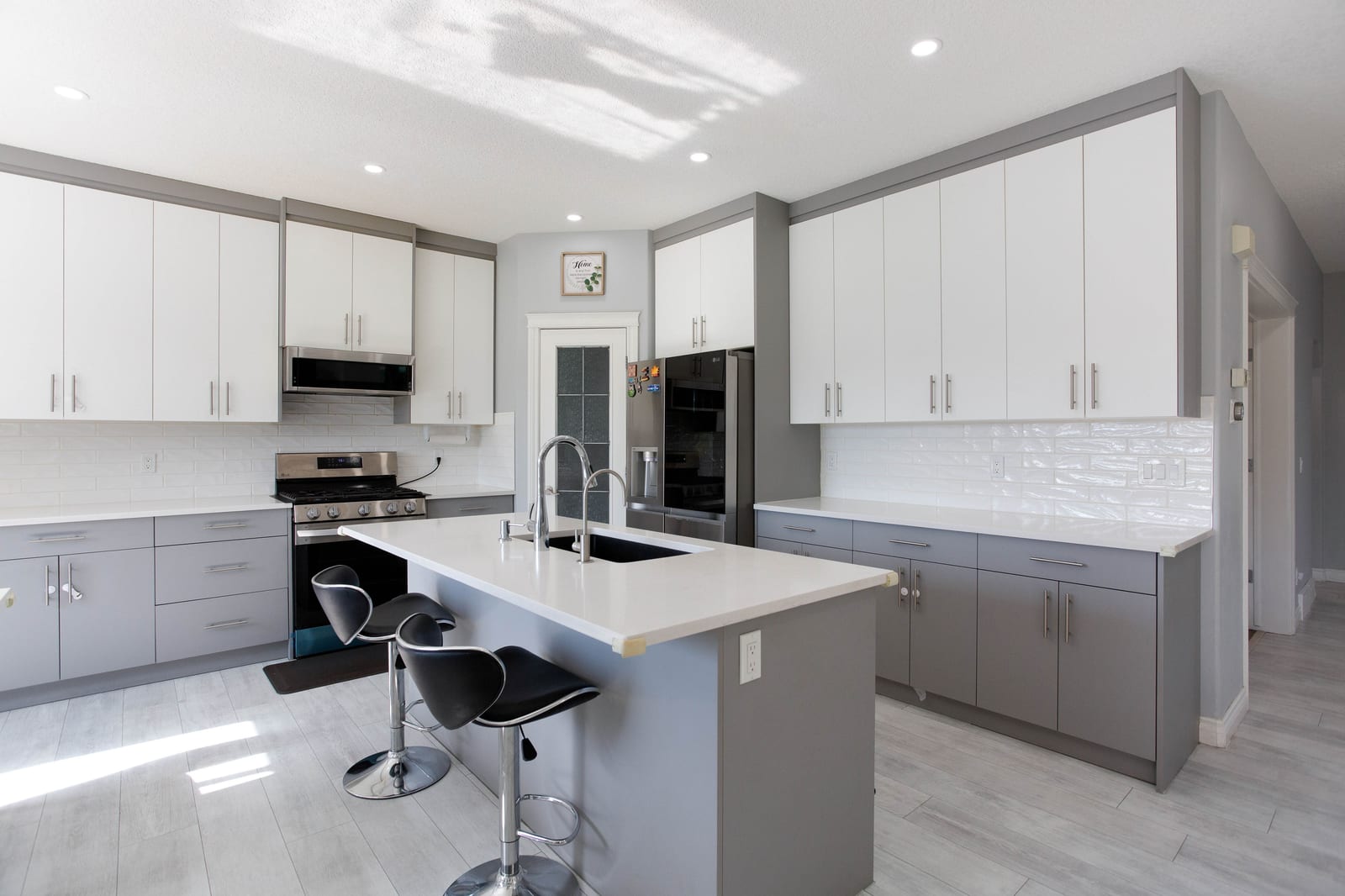 Renovated kitchen with island seating