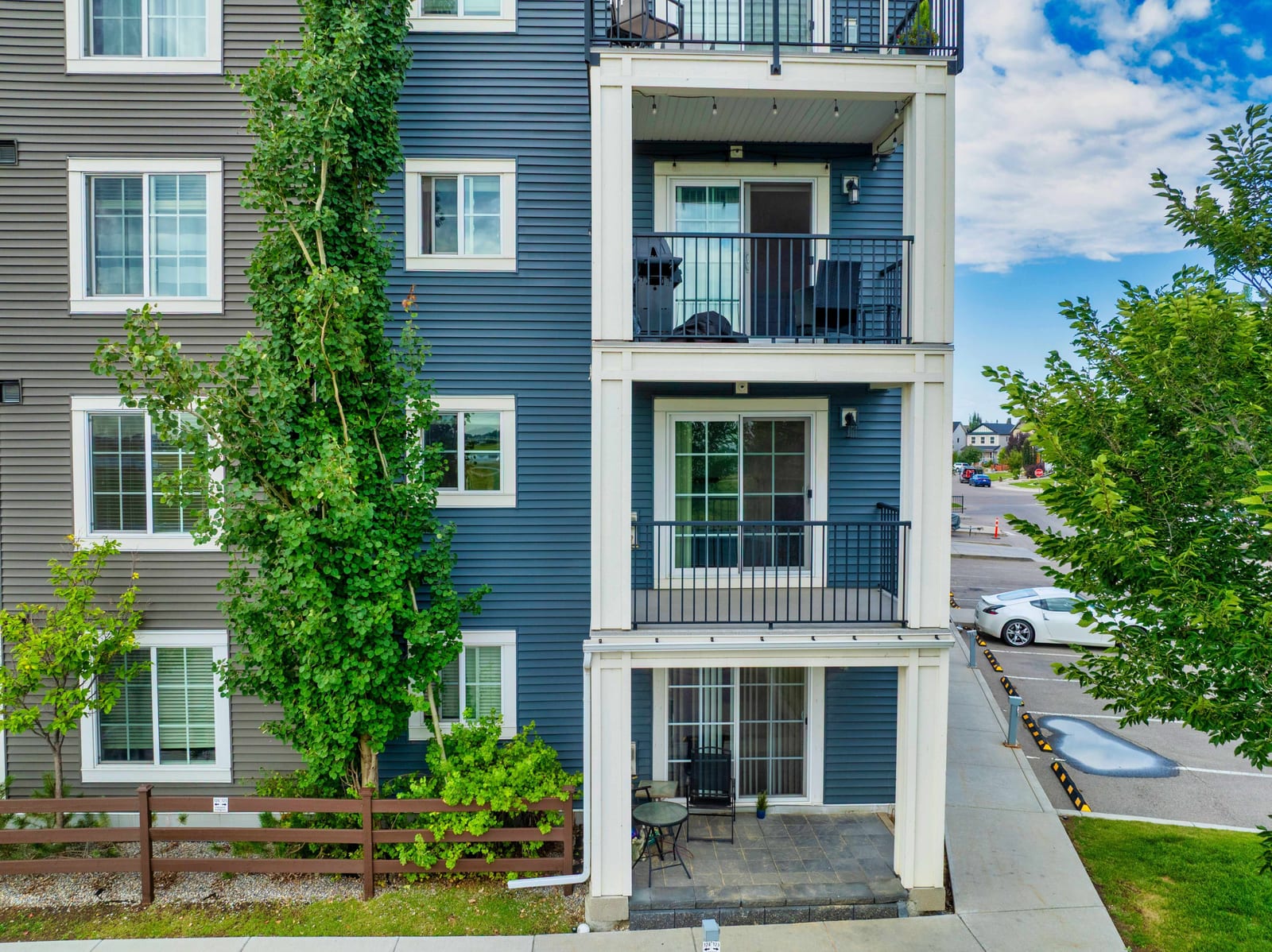 Building exterior and balcony elevation