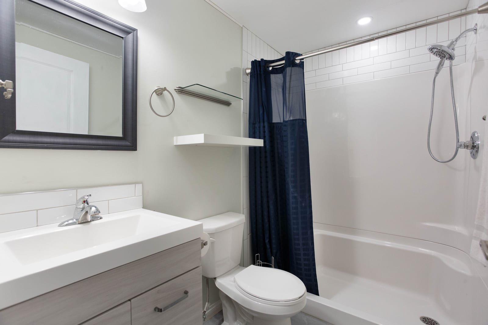 The lower-level bathroom