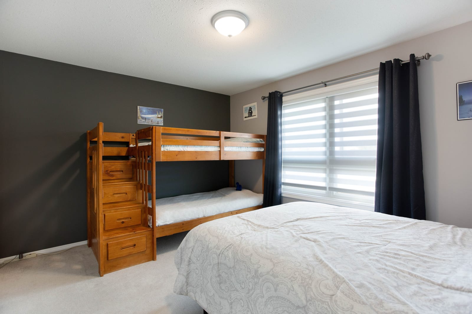 An upper-level bedroom