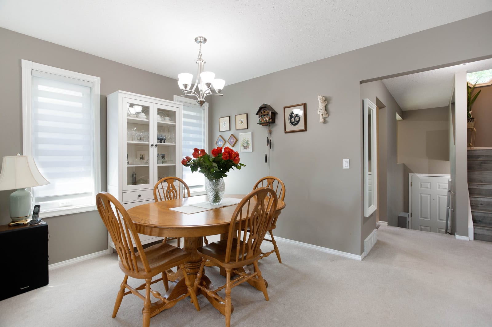 The upper dining area