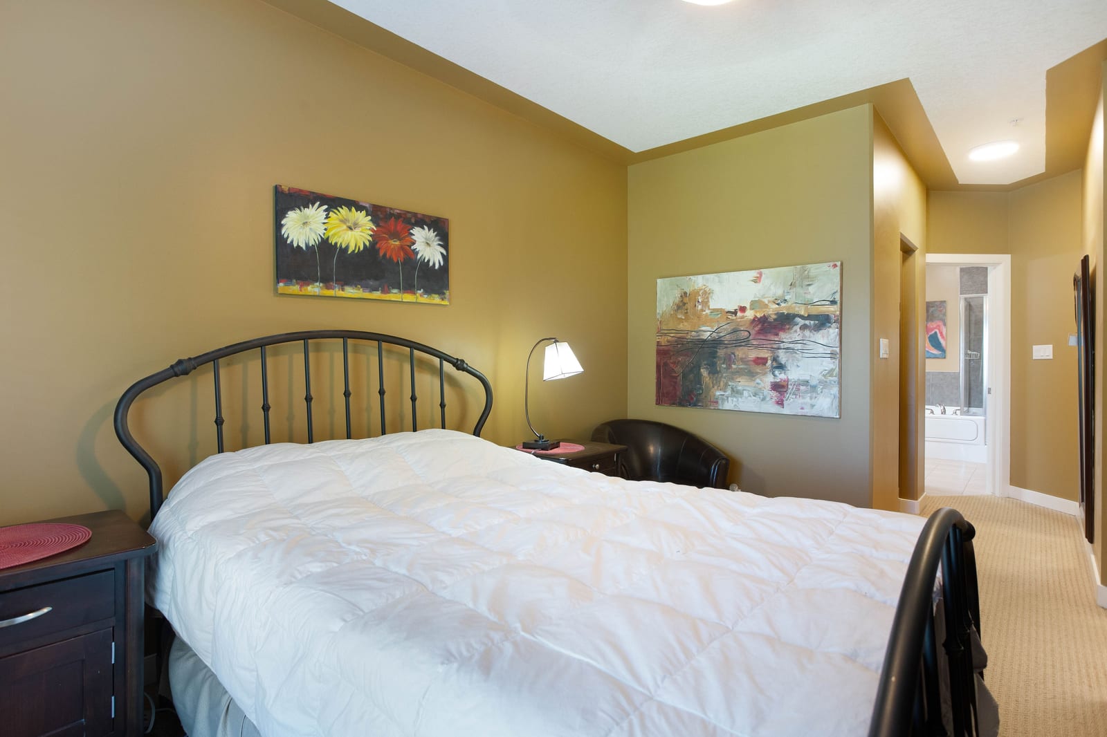 Primary bedroom and ensuite connection