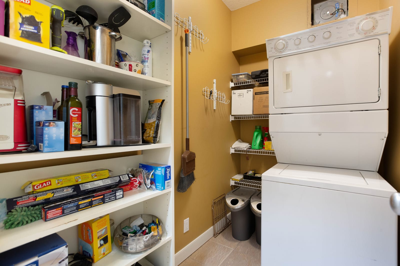 In-suite laundry and storage