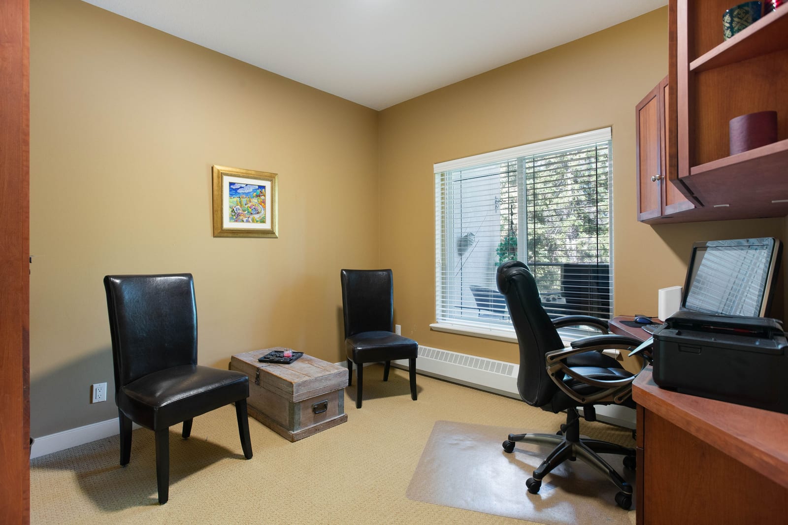 A second bedroom used as an office