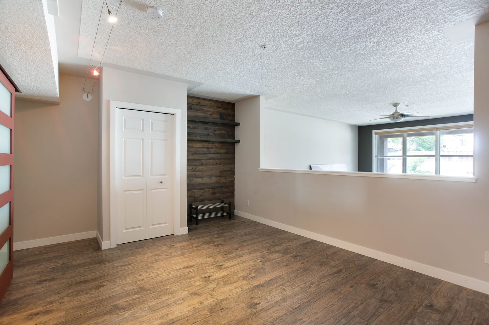 The unfurnished loft bedroom