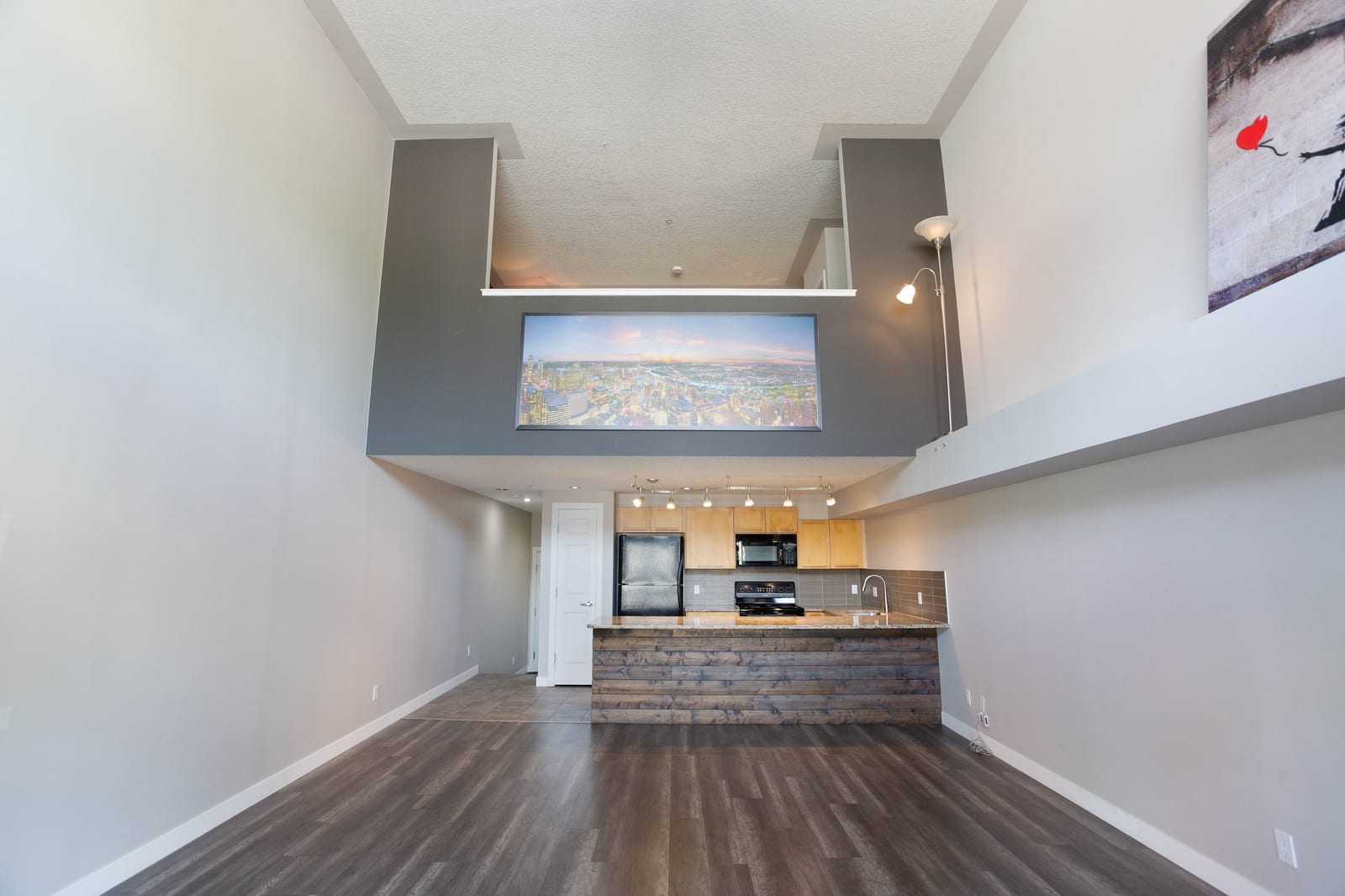 The kitchen beneath the loft