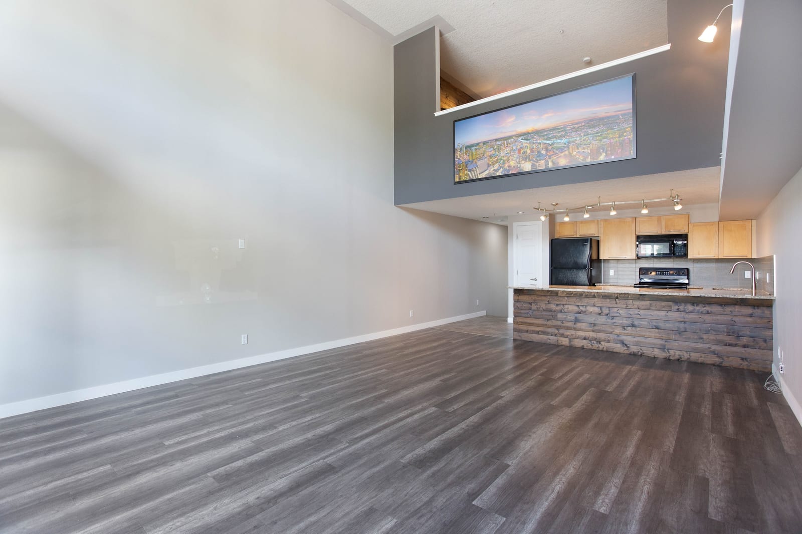 Open living space and kitchen connection