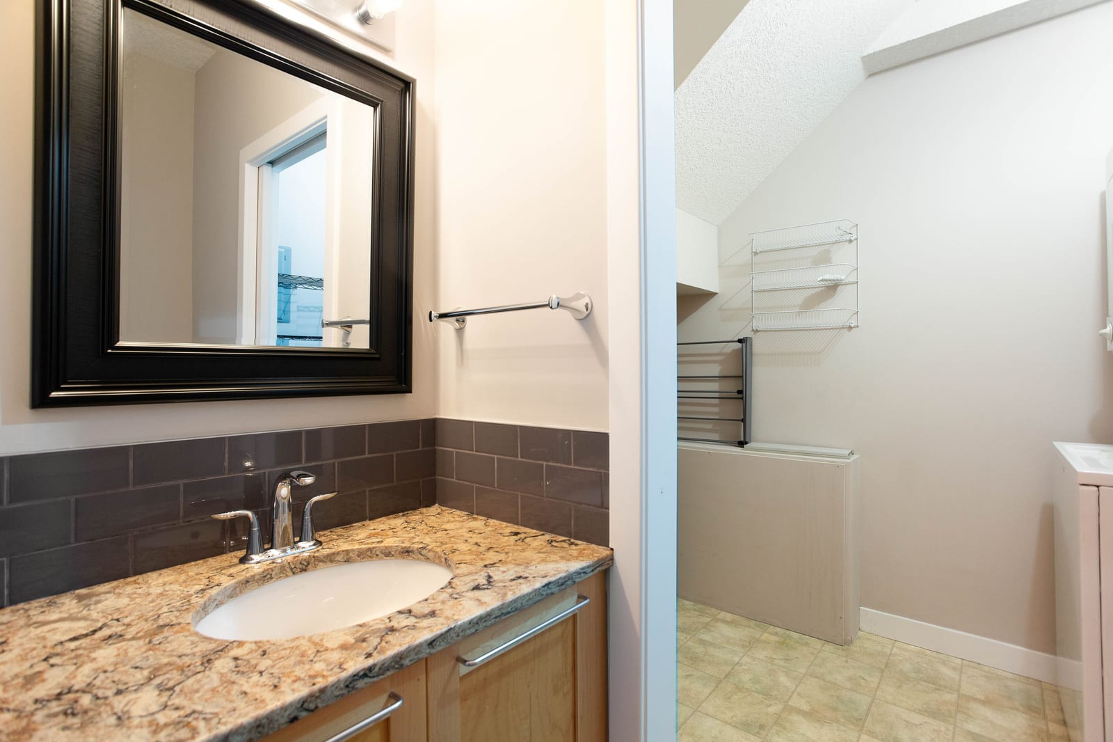 The main-floor powder room