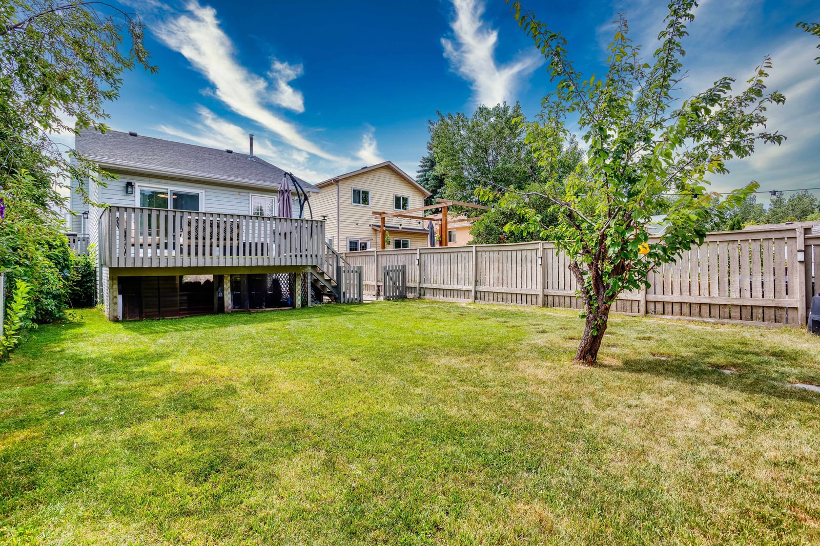 The deck from the garden