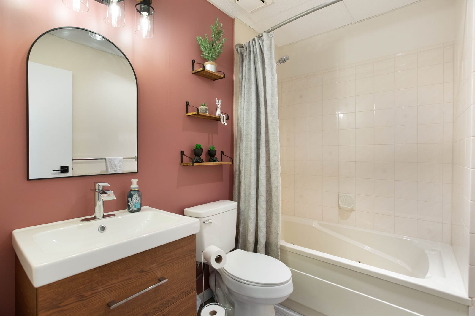 The lower-level bathroom