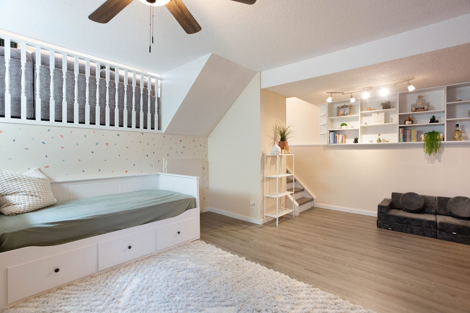 Living space across the split levels