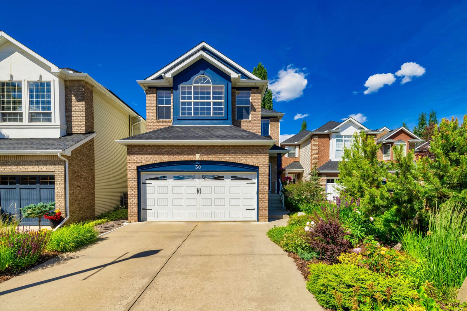Front elevation and double attached garage