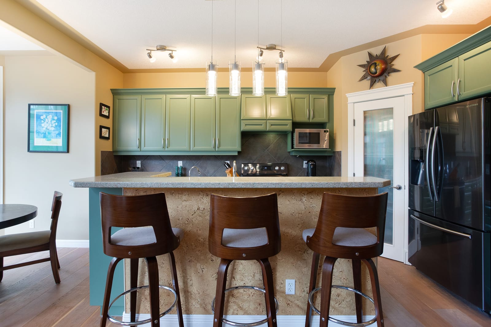 Kitchen island and seating