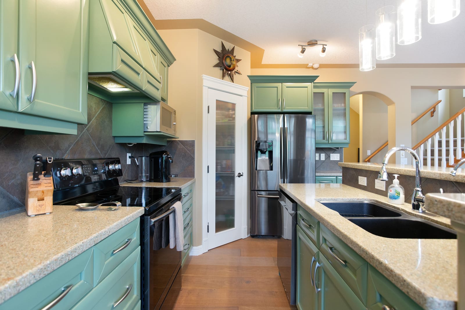 Kitchen looking toward the entrance