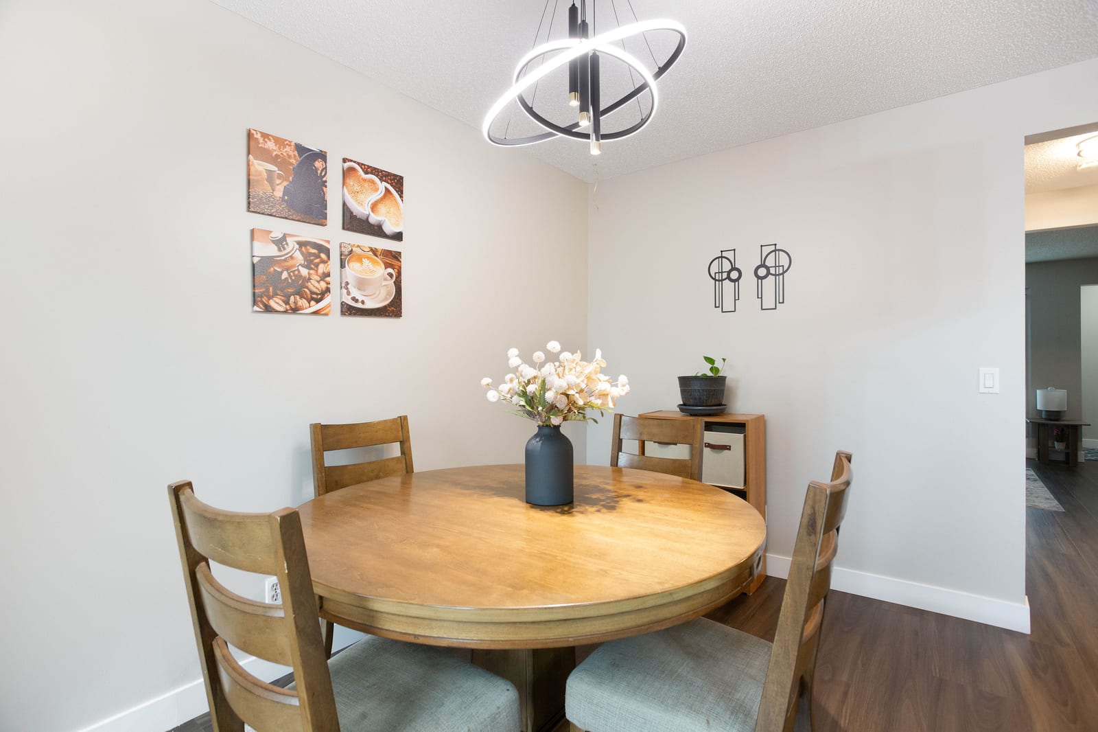 Dining nook and updated light fixture
