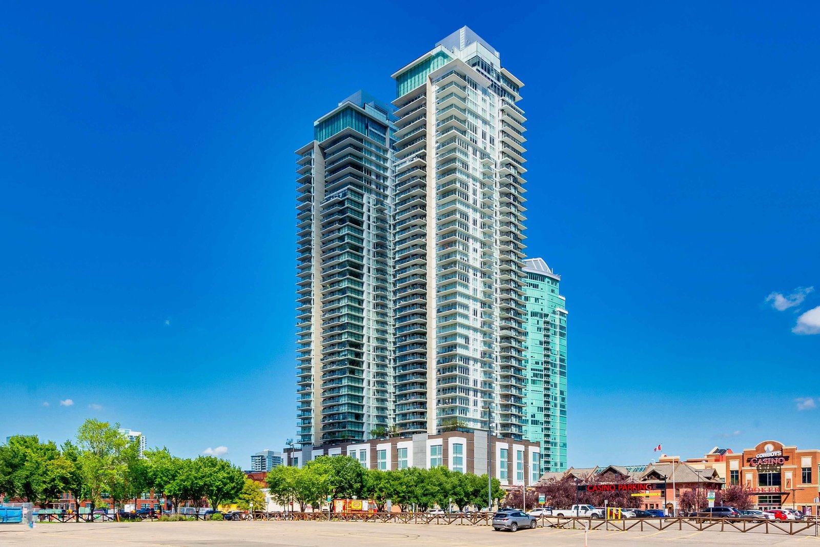 The Guardian towers viewed from street level