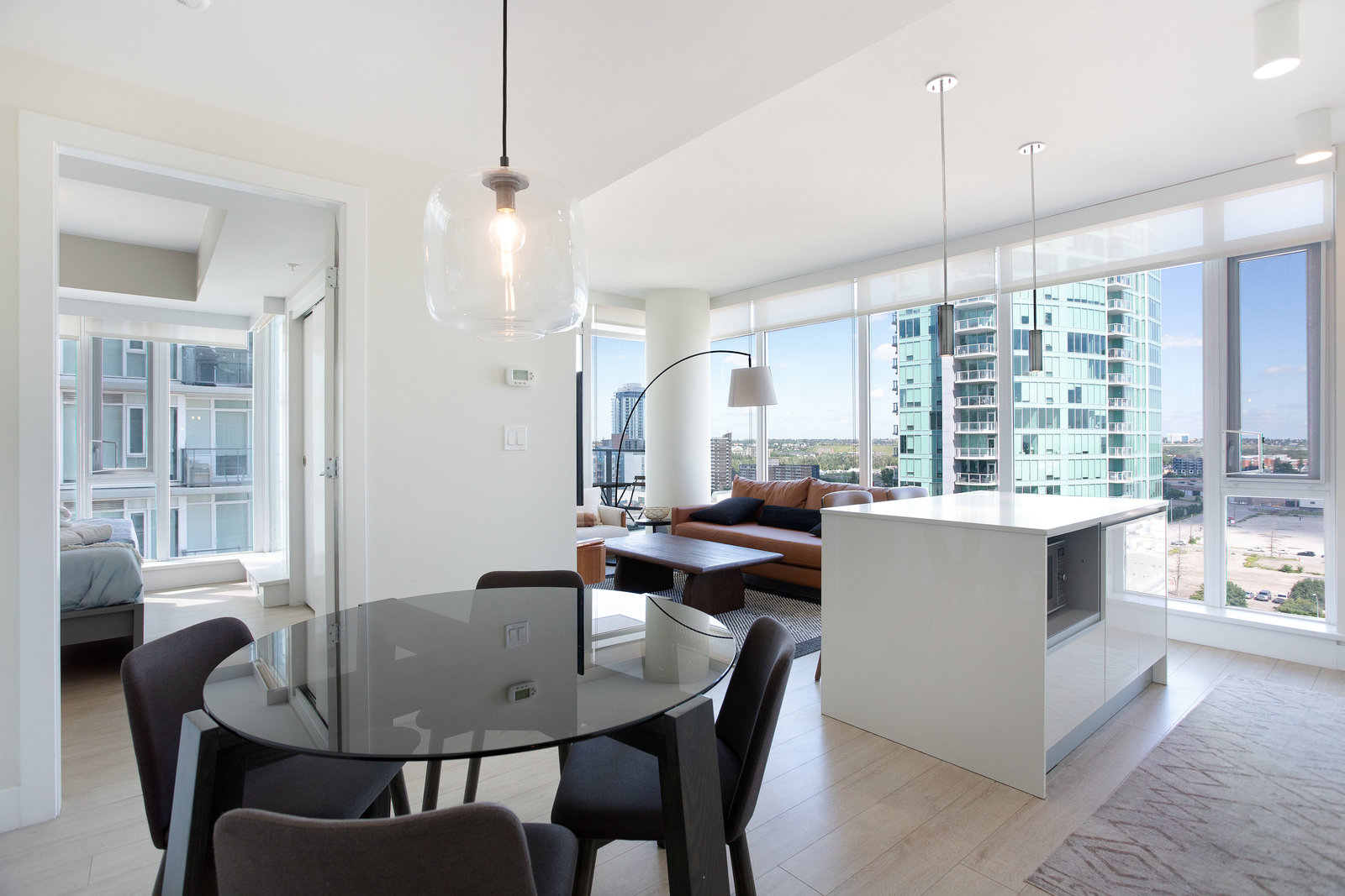 Open dining and kitchen layout