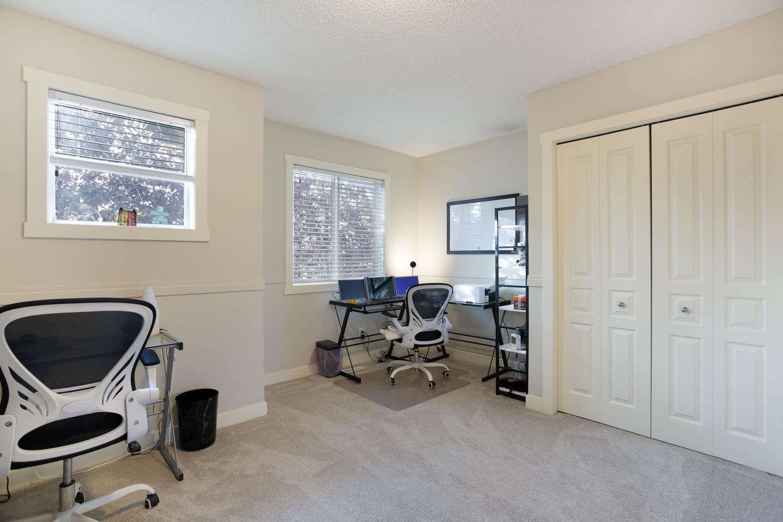 An upper bedroom used as an office