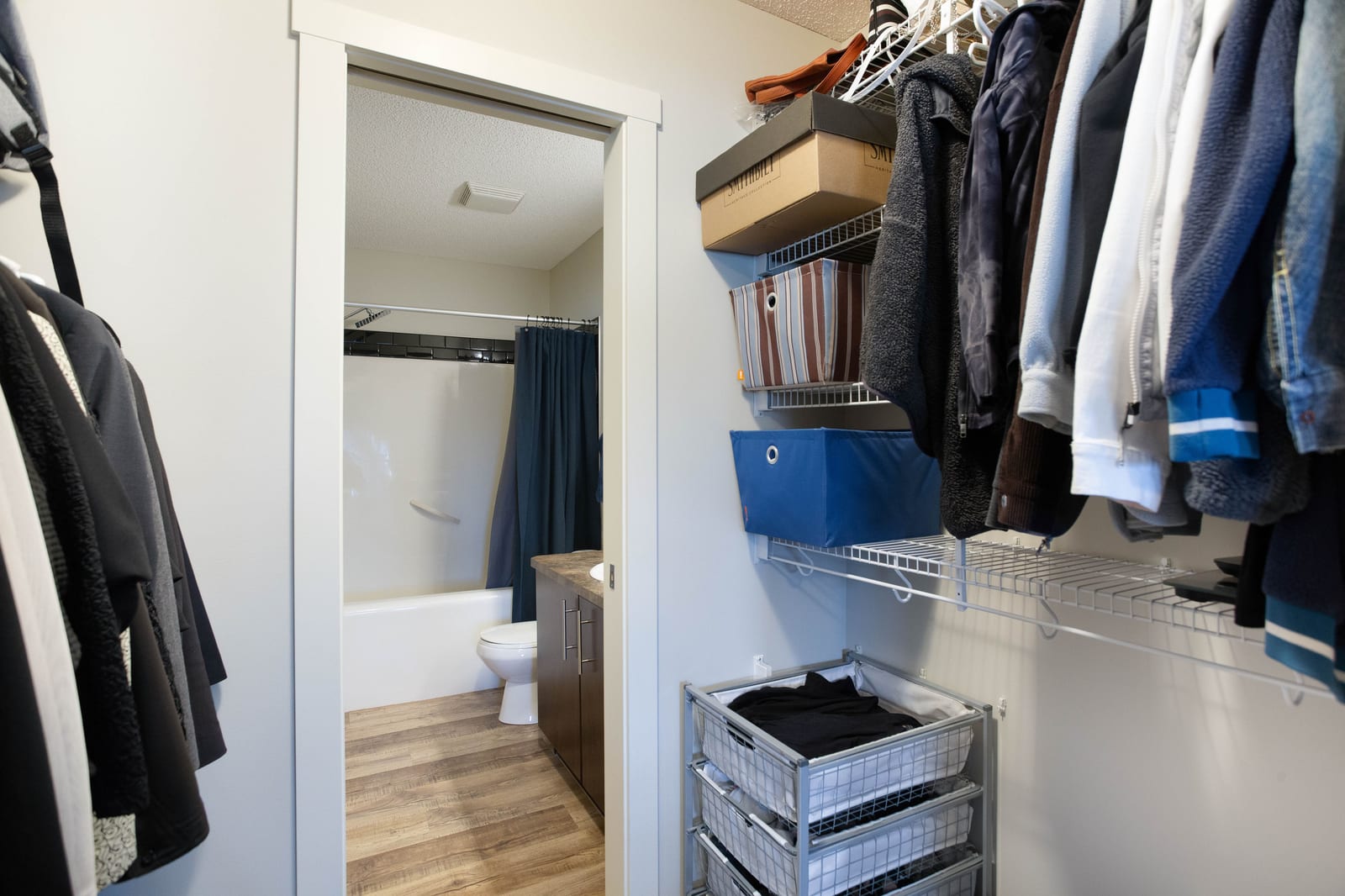 Walk-in wardrobe storage