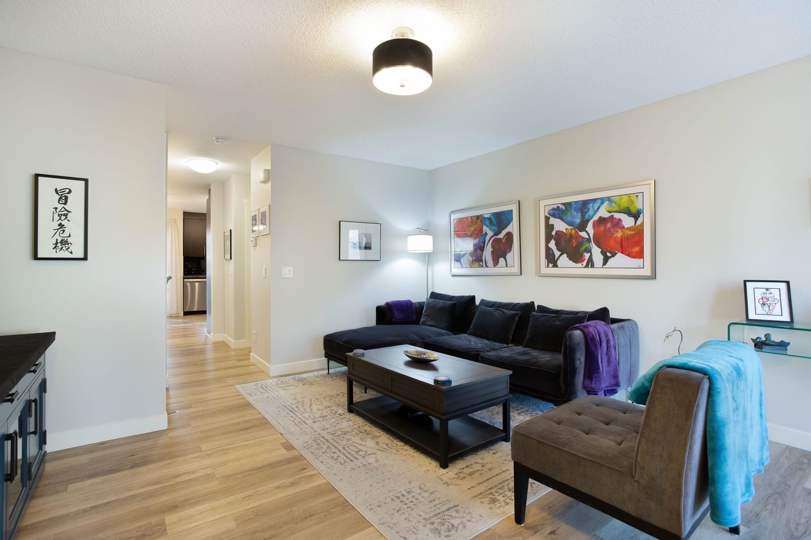 The open main-floor living space