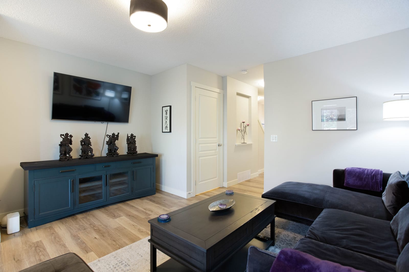 Living room and media wall