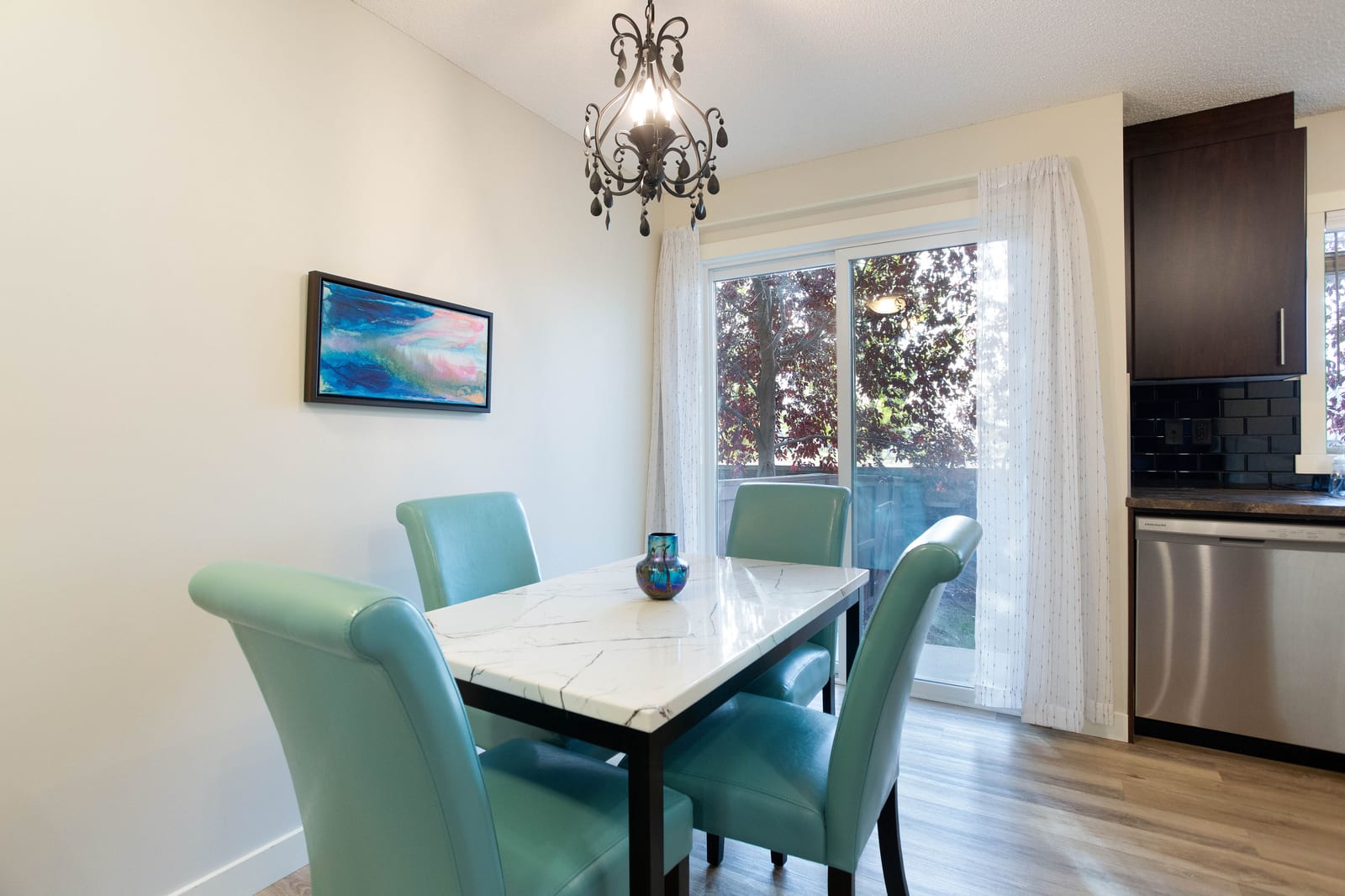 Dining beside the garden window
