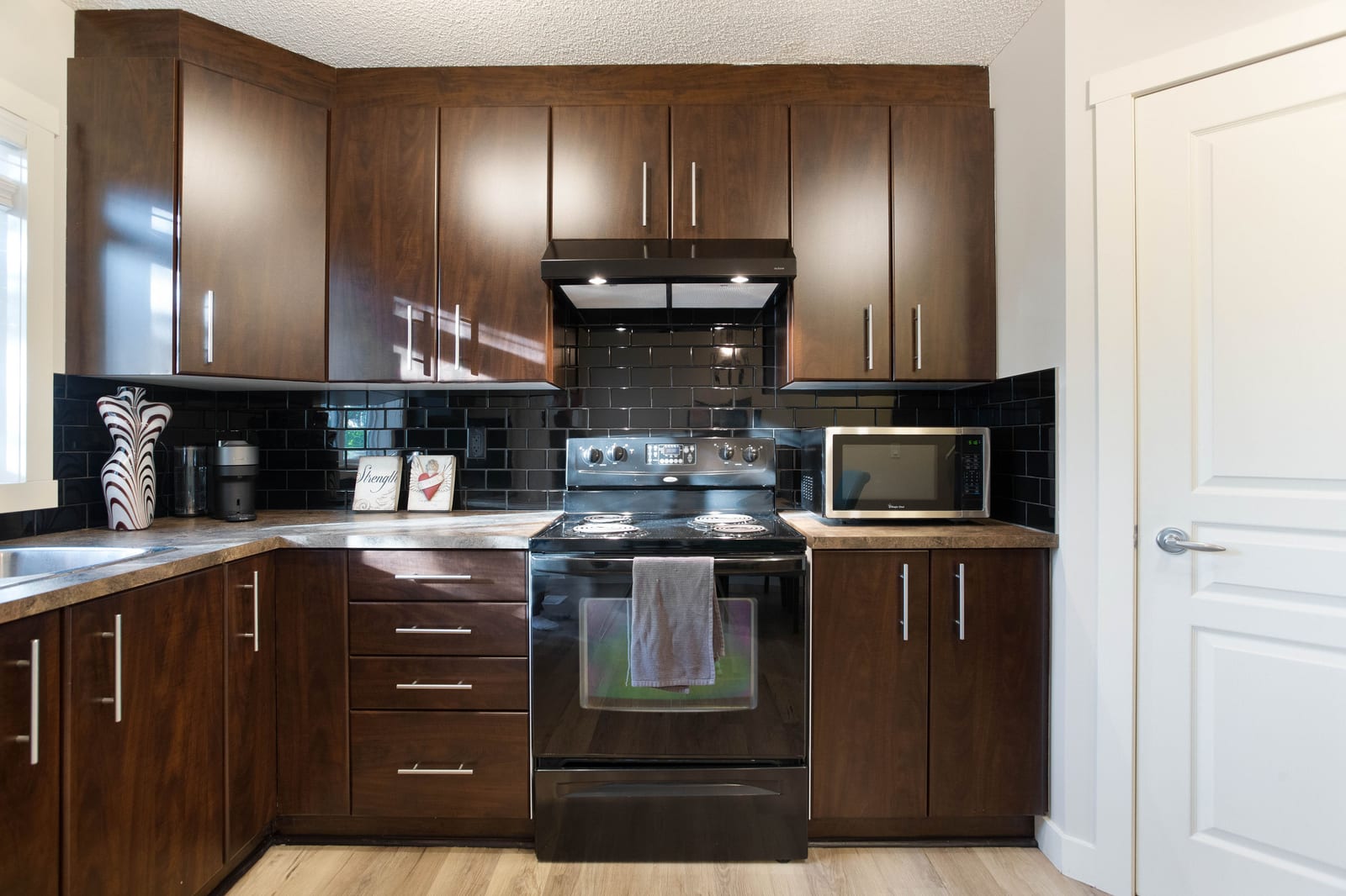 The kitchen and stainless-steel appliances
