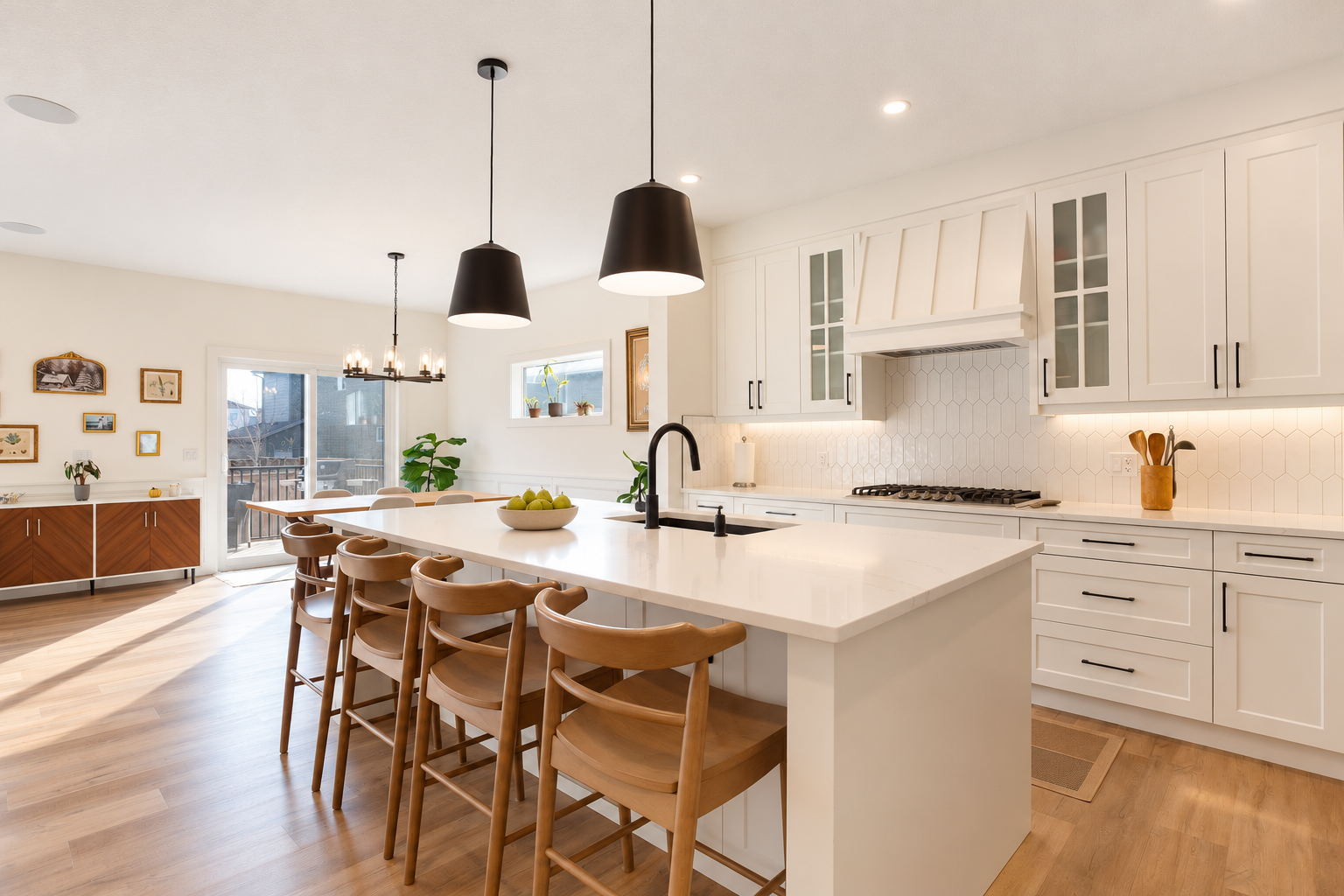 Kitchen with large island and pendant lights — 809 Mandalay Link