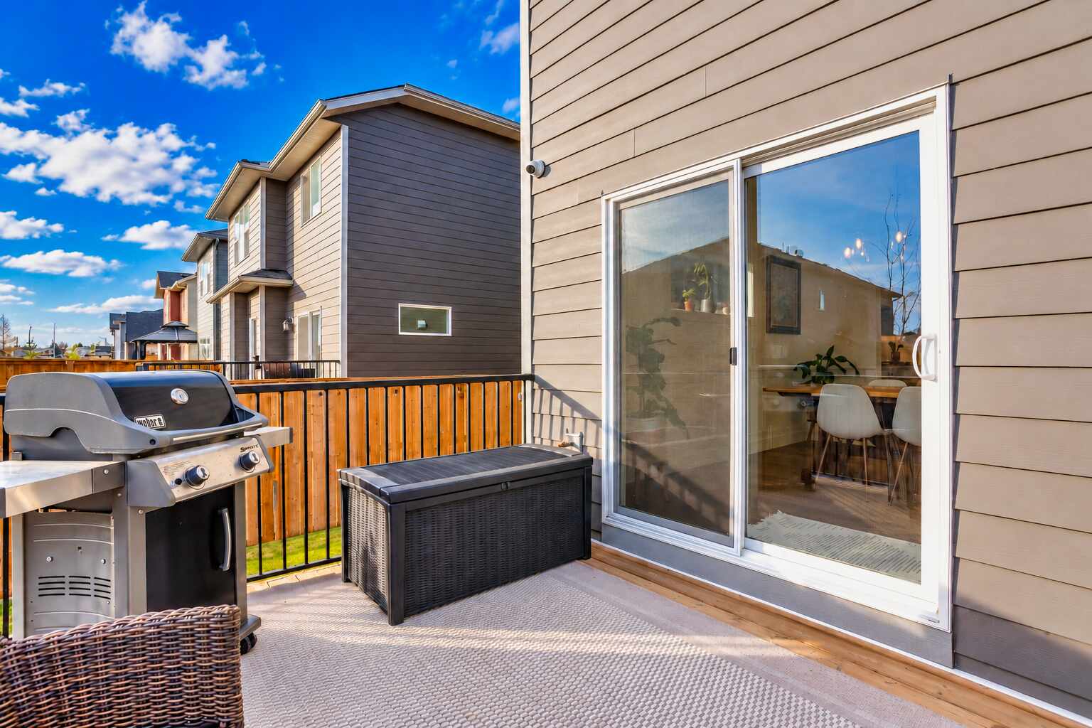 Rear deck and patio door — 809 Mandalay Link