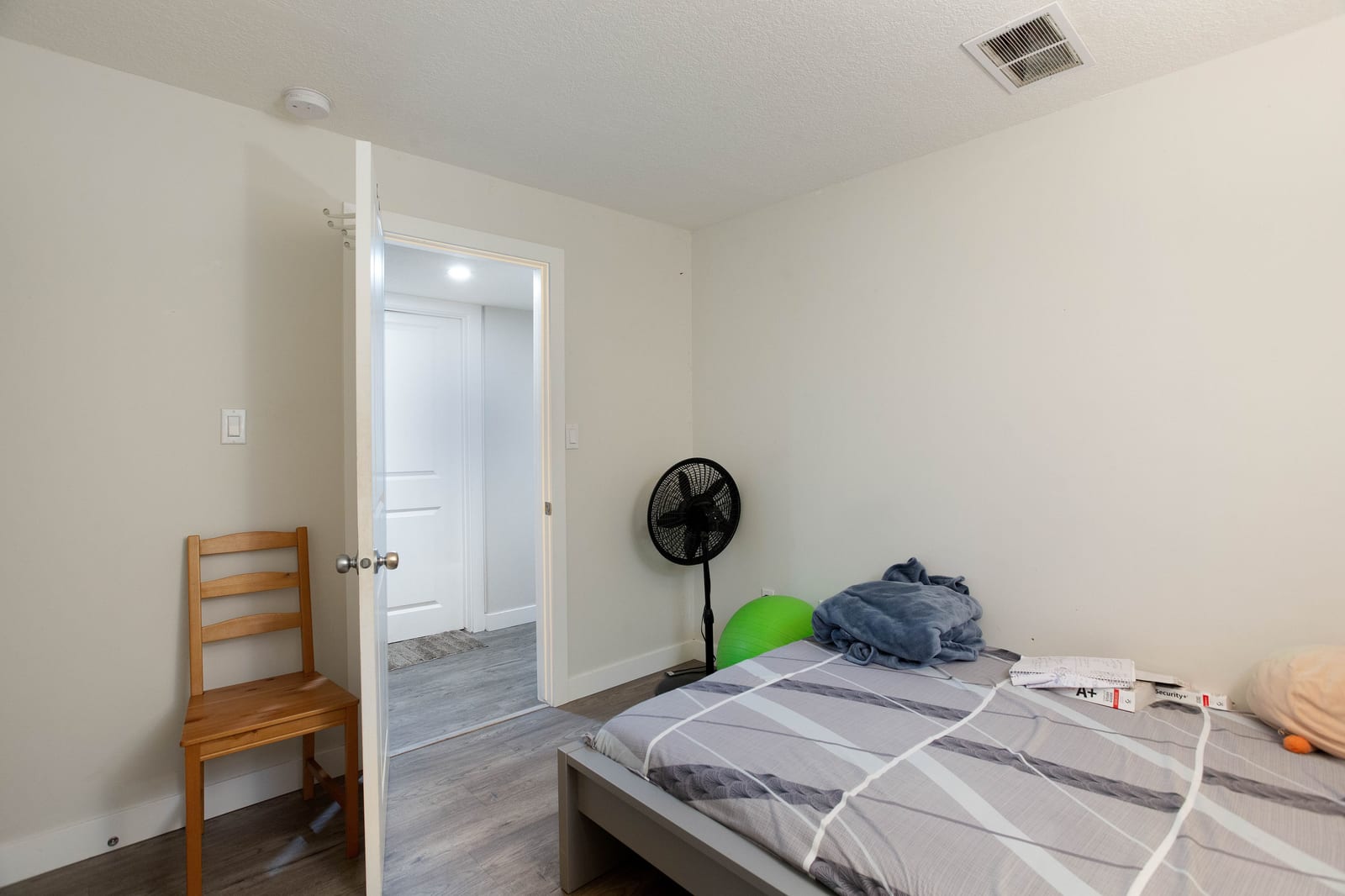 Lower-level bedroom and closet