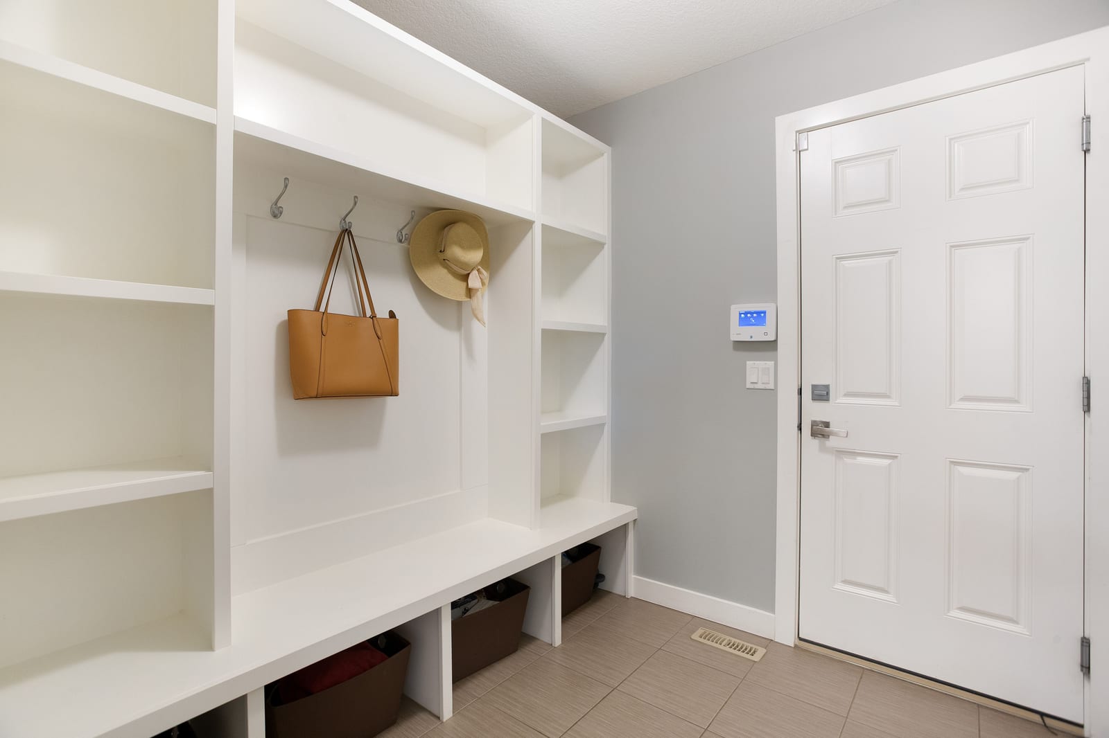 Entry bench and storage hooks