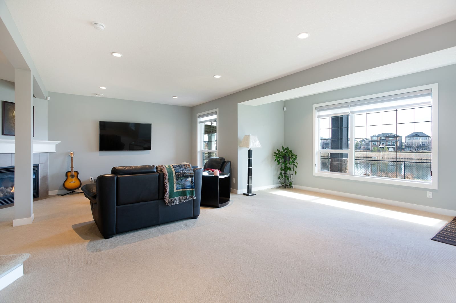 Lower-level gathering space