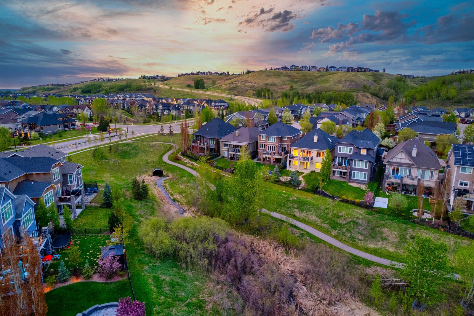 Aerial of the property and neighbouring homes