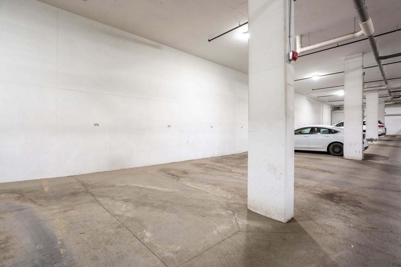 The underground parking area